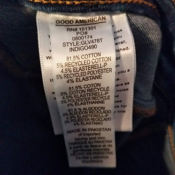 Good American Jeans Power Stretch Pull-On Skinny Denim Women's 5 GLV478T - Picture 10 of 10